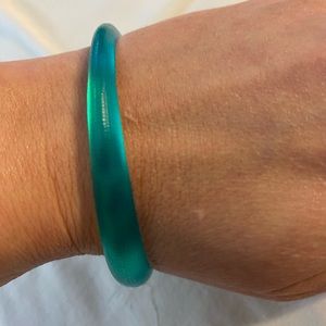 Alexis Bittar thin tapered lucite bangle Aqua